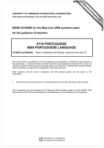 9718 PORTUGUESE 8684 PORTUGUESE LANGUAGE