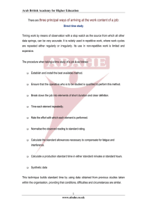 three principal ways of arriving at the work content of a...