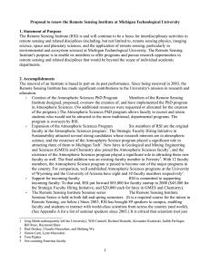 Proposal to renew the Remote Sensing Institute at Michigan Technological... 1. Statement of Purpose