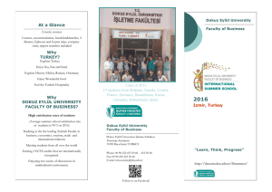 At a Glance Dokuz Eylül University  Faculty of Business