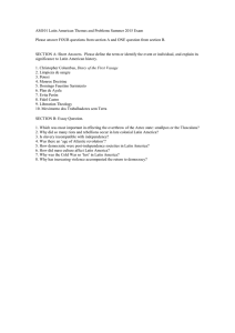 AM101 Latin American Themes and Problems Summer 2015 Exam
