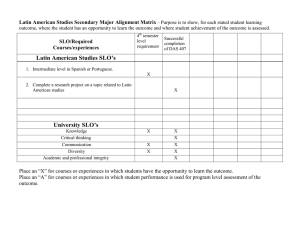 Latin American Studies Secondary Major Alignment Matrix
