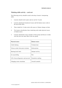 Thinking skills activity – card sort