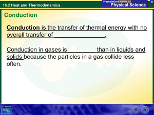 Conduction overall transfer of _______________.