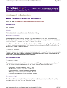 Medical Encyclopedia: Antinuclear antibody panel Page 1 of 3