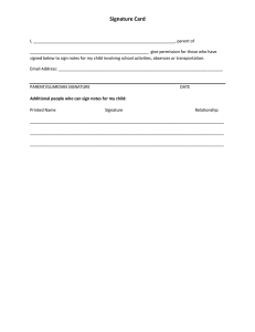 Signature Card