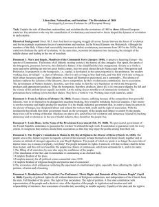 Liberalism, Nationalism, and Socialism - The Revolutions of 1848 Task: