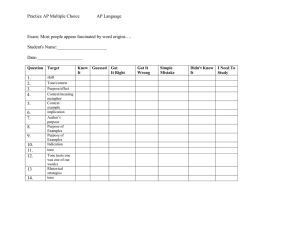 Practice AP Multiple Choice AP Language