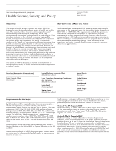 Health: Science, Society, and Policy An interdepartmental program