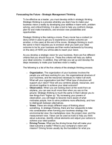 Forecasting the Future - Strategic Management Thinking