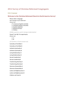 2012 Survey of Christian Reformed Congregants