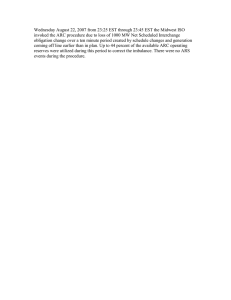 Wednesday August 22, 2007 from 23:25 EST through 23:45 EST... invoked the ARC procedure due to loss of 1000 MW...