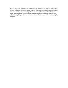 Tuesday August 21, 2007 from 20:10 EST through 20:40 EST... the ARC procedure due to loss of 800 MW Net...