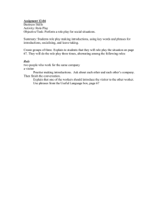 Assigment 12-04 Business Skills Activity: Role Play
