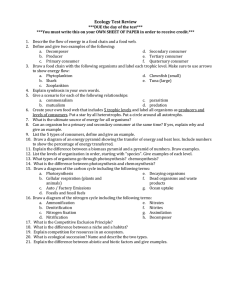 Ecology Test Review