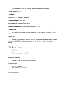 Course Proposal from the Division of Math and Natural Sciences 1.