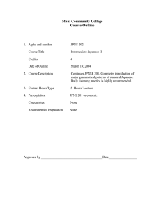 Maui Community College Course Outline