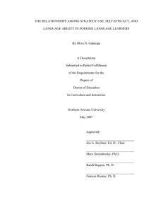 THE RELATIONSHIPS AMONG STRATEGY USE, SELF-EFFICACY, AND