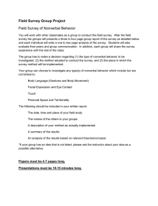 Field Survey Group Project Field Survey of Nonverbal Behavior