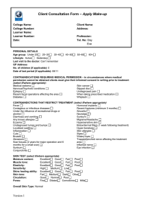 Sample Client Consultation Form - Apply Make-up