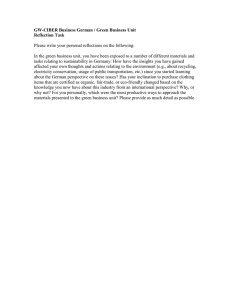 GW-CIBER Business German / Green Business Unit Reflection Task