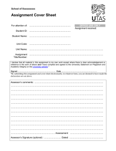 Assignment Cover Sheet