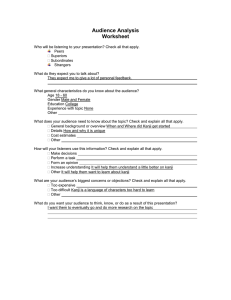 Audience Analysis Worksheet