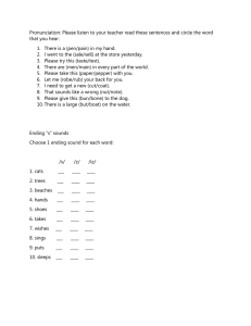 Pronunciation: Please listen to your teacher read these sentences and... that you hear.