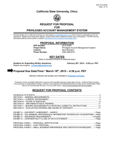 California State University, Chico  REQUEST FOR PROPOSAL FOR