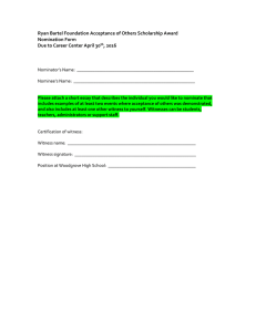 Ryan Bartel Foundation Acceptance of Others Scholarship Award Nomination Form