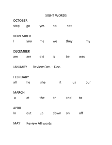 SIGHT WORDS OCTOBER stop go