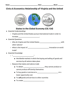 Civics &amp; Economics: Relationship of Virginia and the United