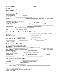 AP World History  Name _____________________________ The Shift to Land Empire in Asia