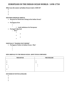 EUROPEANS IN THE INDIAN OCEAN WORLD:  1498-1750