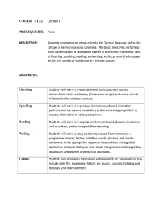 COURSE TITLE:  PREREQUISITE: DESCRIPTION: