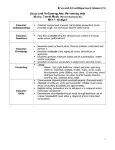 Visual and Performing Arts: Performing Arts Music: Choral Music Unit 1: Analyze