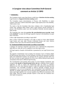 A Caregiver view about Committee Draft General