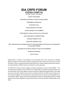 IDA CRPD FORUM  STEERING COMMITTEE