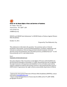 WNUSP and CHRUSP Joint Submission With Disabilities