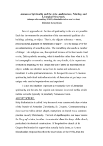 Armenian Spirituality and the Arts: Architecture, Painting, and Liturgical Metalwork Dickran Kouymjian