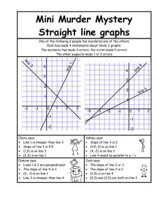 Mini Murder Mystery Straight line graphs