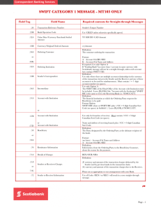 swift category 1 message - mt103 only