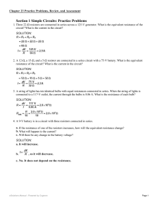 Section 1 Simple Circuits: Practice Problems