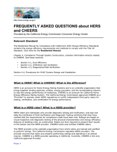 FREQUENTLY ASKED QUESTIONS about HERS and CHEERS
