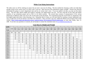 Coat Sizes by Height and Weight White Coat Sizing Instructions