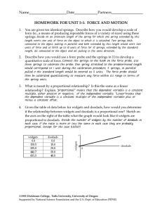 HOMEWORK FOR UNIT 5-1: FORCE AND MOTION Name Date