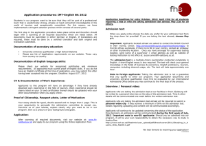 Application procedures: IMT