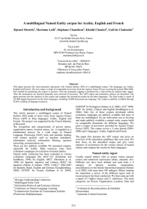 A multilingual Named Entity corpus for Arabic, English and French