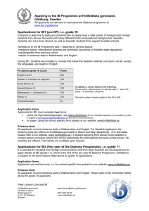 Applying to the IB Programme at Hvitfeldtska gymnasiet, Göteborg