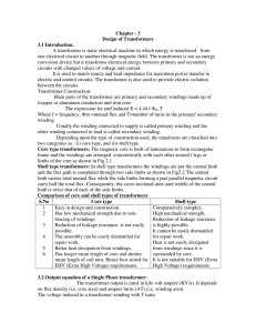 Chapter - 3 Design of Transformers 3.1